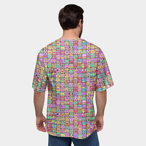 Мужская футболка оверсайз Человечки эмоциональные / 3D-принт – фото 4