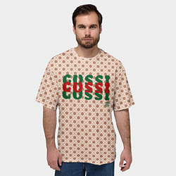 Футболка оверсайз мужская Гусси - надпись цветная, цвет: 3D-принт — фото 2