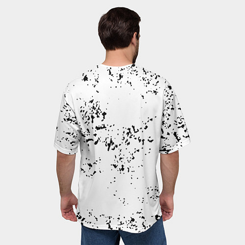 Мужская футболка оверсайз Ведьмак краски лого / 3D-принт – фото 4