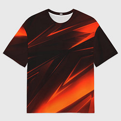 Мужская футболка оверсайз Geometry orange stripes