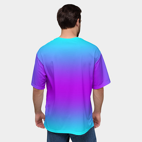 Мужская футболка оверсайз Градиент текстура неоновая / 3D-принт – фото 4