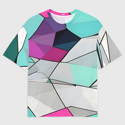Футболка оверсайз мужская Яркая геометрическая абстракция, цвет: 3D-принт
