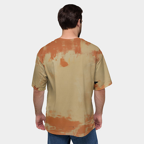 Мужская футболка оверсайз Тыквенный Джек в оранжевых тонах / 3D-принт – фото 4