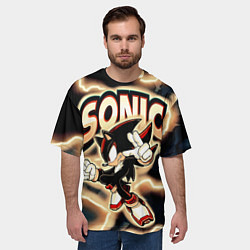 Футболка оверсайз мужская Sonic в молниях, цвет: 3D-принт — фото 2