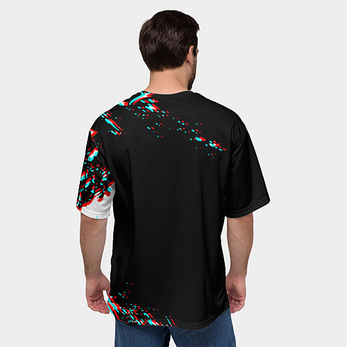 Мужская футболка оверсайз Dead by daylight глитч / 3D-принт – фото 4