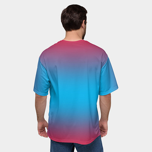 Мужская футболка оверсайз Neon gradeinet / 3D-принт – фото 4