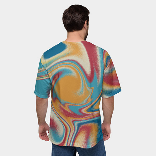 Мужская футболка оверсайз Абстракция цветные вихри / 3D-принт – фото 4
