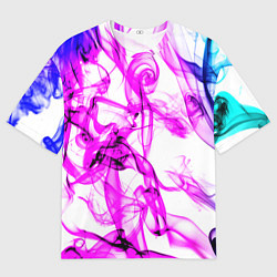 Мужская футболка оверсайз Дым неоновый вейп