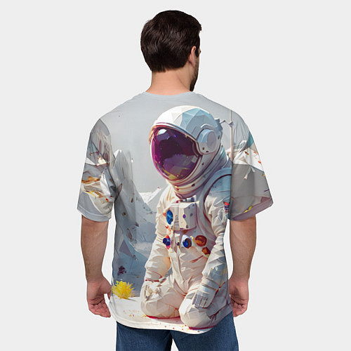 Мужская футболка оверсайз Космонавт на фантастической планете / 3D-принт – фото 4