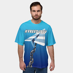 Футболка оверсайз мужская Логотип Телеграм в тюремной робе, прикованный цепь, цвет: 3D-принт — фото 2