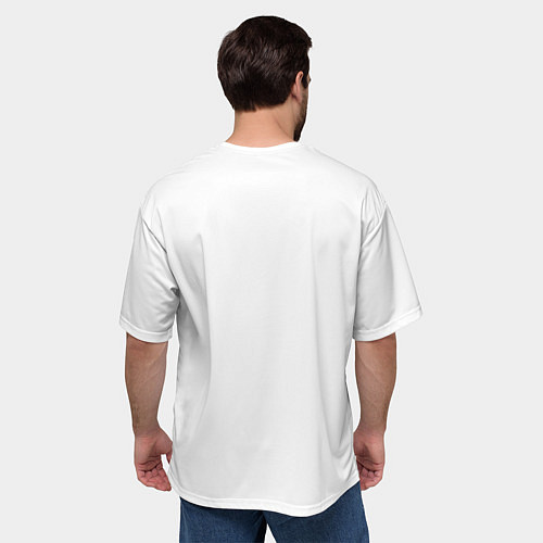 Мужская футболка оверсайз Надпись печатными буквами: хорошо быть тупым ну вы / 3D-принт – фото 4