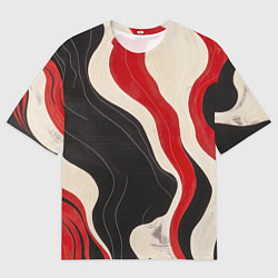 Футболка оверсайз мужская Абстрактные волнистые полосы, цвет: 3D-принт