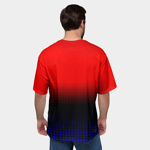 Мужская футболка оверсайз Among us geometry gradient / 3D-принт – фото 4