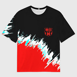 Футболка оверсайз мужская Барселона фк краски, цвет: 3D-принт