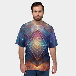 Футболка оверсайз мужская Космическая геометрическая абстракция, цвет: 3D-принт — фото 2