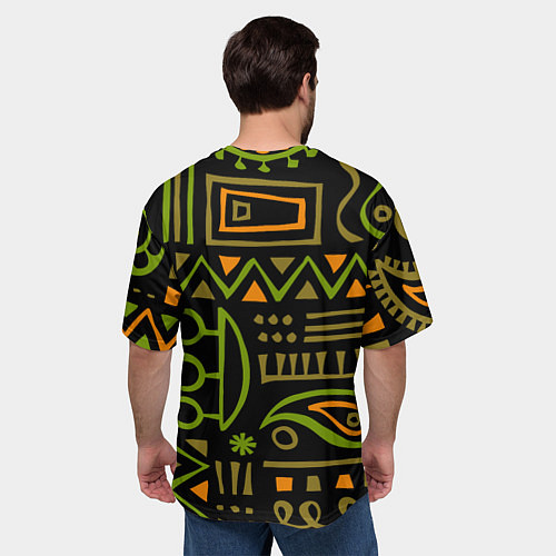 Мужская футболка оверсайз Abstract ethnic theme / 3D-принт – фото 4