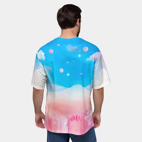 Мужская футболка оверсайз Белый медвежонок - кукла / 3D-принт – фото 4