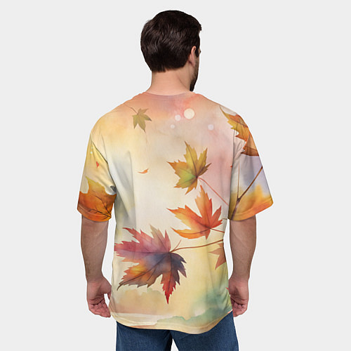 Мужская футболка оверсайз Осенняя лисичка в школьной форме / 3D-принт – фото 4