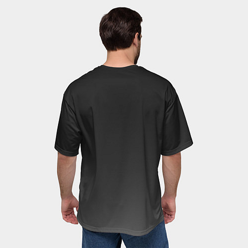 Мужская футболка оверсайз Серо-серый градиент / 3D-принт – фото 4