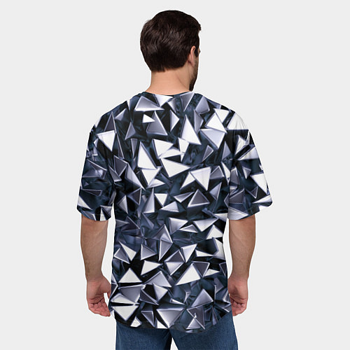 Мужская футболка оверсайз Взрыв геометрических треугольников / 3D-принт – фото 4