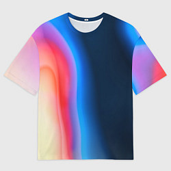 Футболка оверсайз мужская Неоновый градиент разводы, цвет: 3D-принт