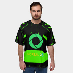 Футболка оверсайз мужская Portal game pattern, цвет: 3D-принт — фото 2