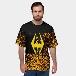 Футболка оверсайз мужская Скайрим голд, цвет: 3D-принт — фото 2