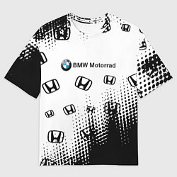 Футболка оверсайз мужская BMW x honda pattern, цвет: 3D-принт