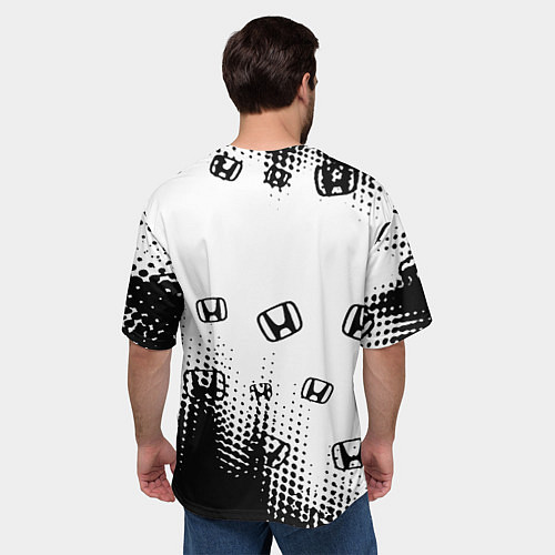Мужская футболка оверсайз BMW x honda pattern / 3D-принт – фото 4