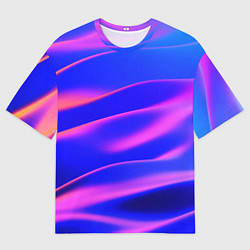 Футболка оверсайз мужская Неоновые волны градиент, цвет: 3D-принт