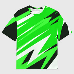 Футболка оверсайз мужская Geometry stripes green, цвет: 3D-принт