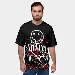 Футболка оверсайз мужская Nirvana анархия, цвет: 3D-принт — фото 2