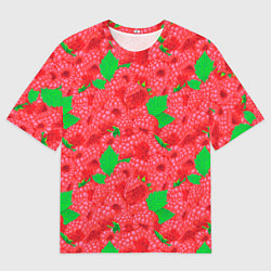 Мужская футболка оверсайз Ягода малина паттерн