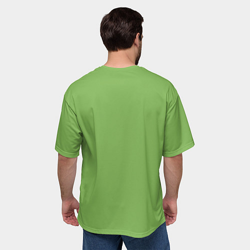 Мужская футболка оверсайз Эмоция брезгливости - зелёный / 3D-принт – фото 4
