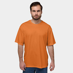 Футболка оверсайз мужская Эмоция тревожность - оранжевый, цвет: 3D-принт — фото 2