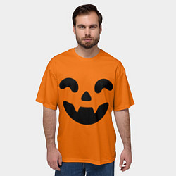 Футболка оверсайз мужская Весёлая тыква верх, цвет: 3D-принт — фото 2