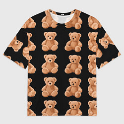 Футболка оверсайз мужская Плюшевые мишки паттерн, цвет: 3D-принт