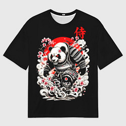 Футболка оверсайз мужская Панда - самурай, цвет: 3D-принт