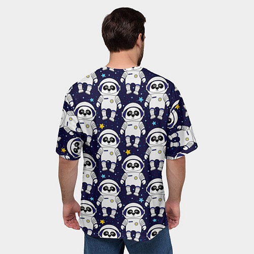 Мужская футболка оверсайз Панда в космосе / 3D-принт – фото 4