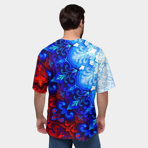 Мужская футболка оверсайз Душа моя Россия 2 / 3D-принт – фото 4