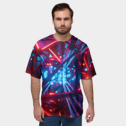 Футболка оверсайз мужская Неоновые трубки, цвет: 3D-принт — фото 2