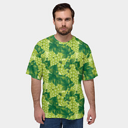 Футболка оверсайз мужская Виноградный цветной паттерн, цвет: 3D-принт — фото 2