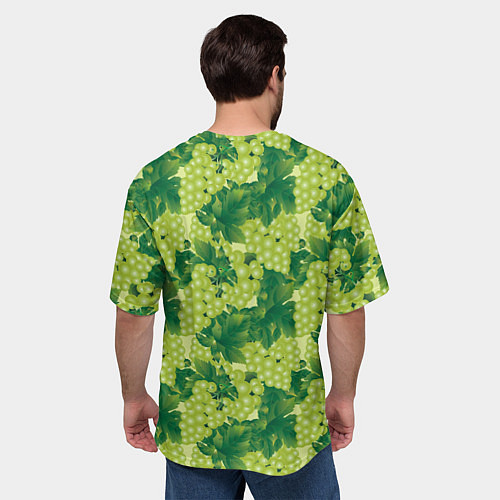 Мужская футболка оверсайз Виноградный цветной паттерн / 3D-принт – фото 4