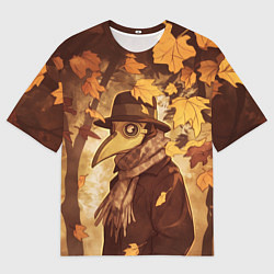 Футболка оверсайз мужская Чумной доктор в осеннем лесу, цвет: 3D-принт
