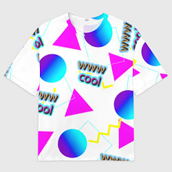 Футболка оверсайз мужская WWW Cool: Геометрия и стиль 90-х, цвет: 3D-принт
