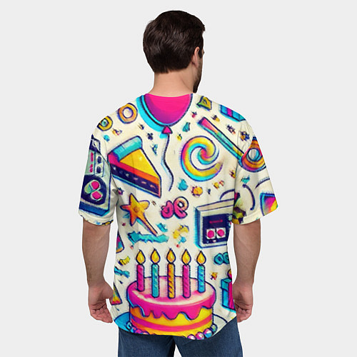 Мужская футболка оверсайз Праздник 90х игры сладости и ностальгия / 3D-принт – фото 4