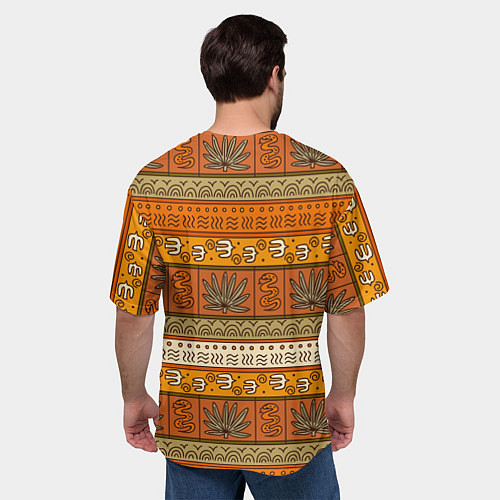 Мужская футболка оверсайз В африканском стиле / 3D-принт – фото 4
