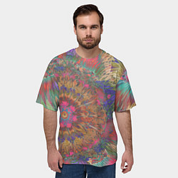 Футболка оверсайз мужская Калейдоскоп красок, цвет: 3D-принт — фото 2