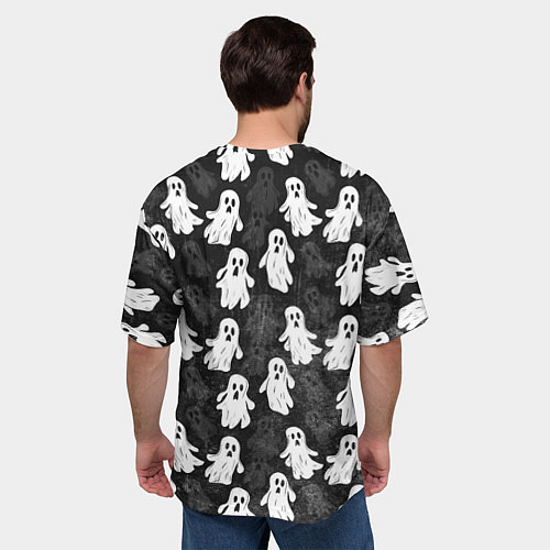 Мужская футболка оверсайз Паттерн с призраками / 3D-принт – фото 4