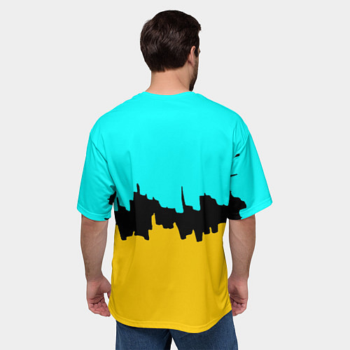 Мужская футболка оверсайз Манчестер Юнайтед текстура / 3D-принт – фото 4